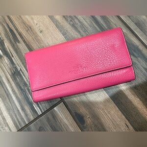 NWT Coach Trifold Wallet In Pebble Leather